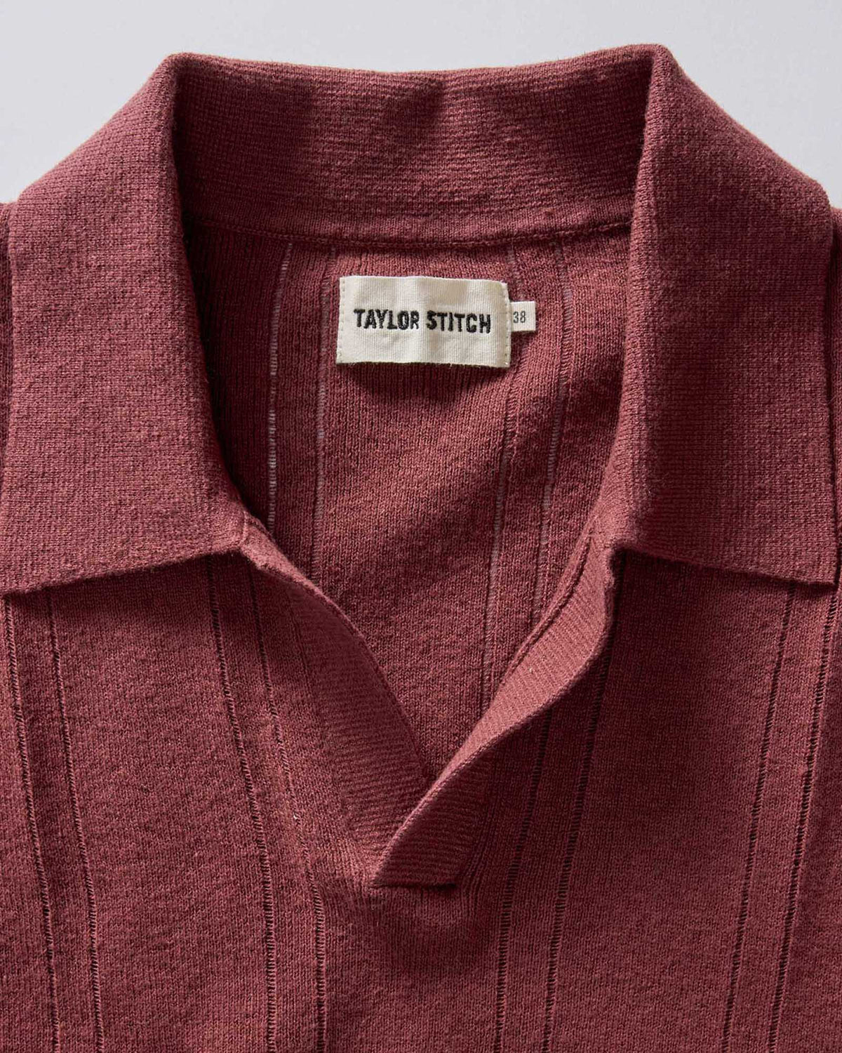 The Valencia Sweater Polo in Dried Cherry Rib
