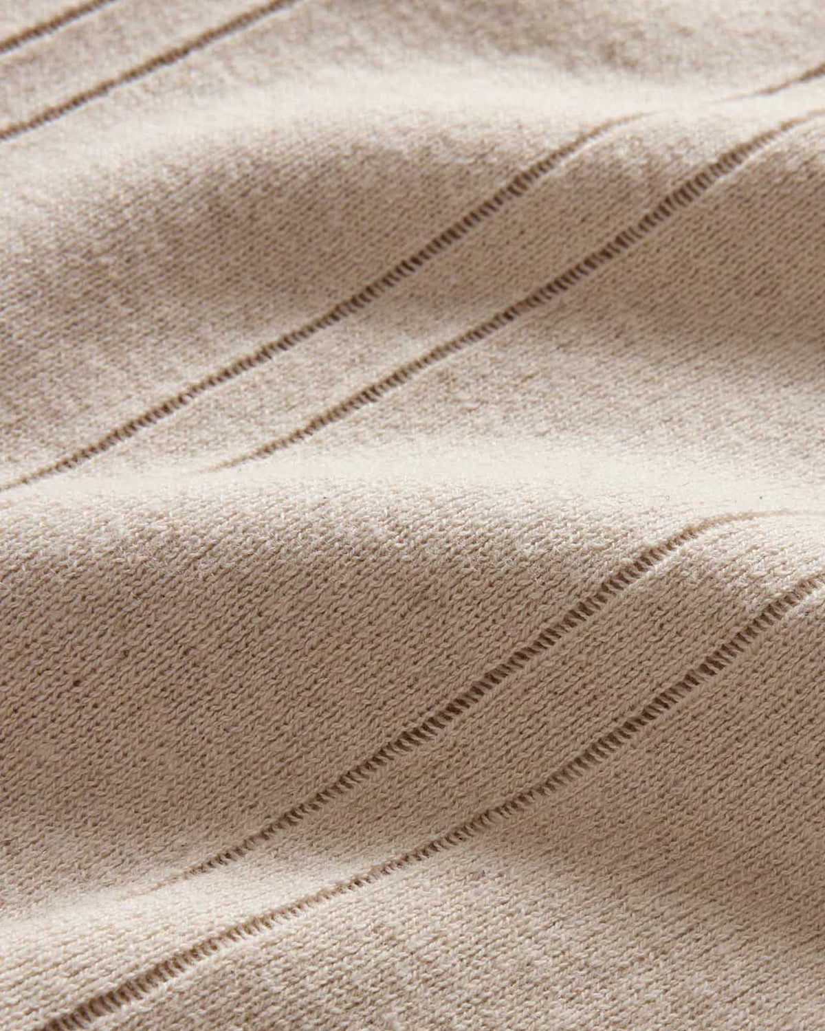 The Valencia Sweater Polo in Heather Oat Rib