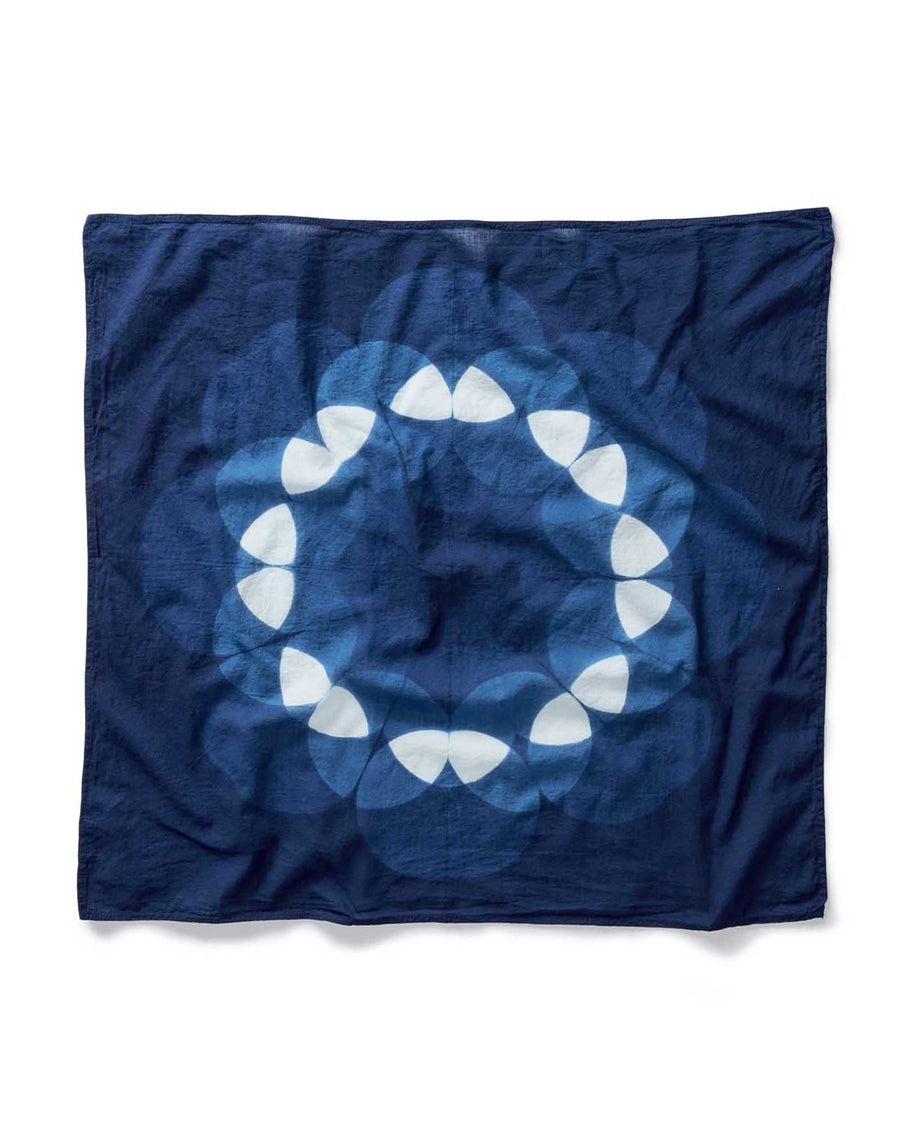 The Hand Dyed Bandana in Indigo Petal