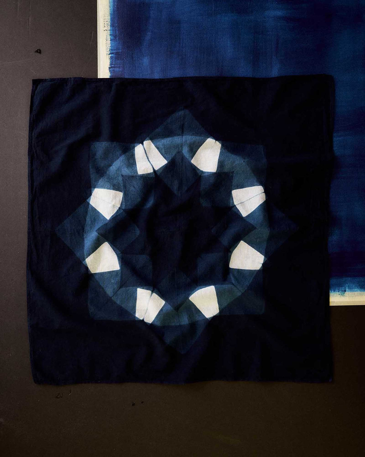 The Hand Dyed Bandana in Indigo Burst