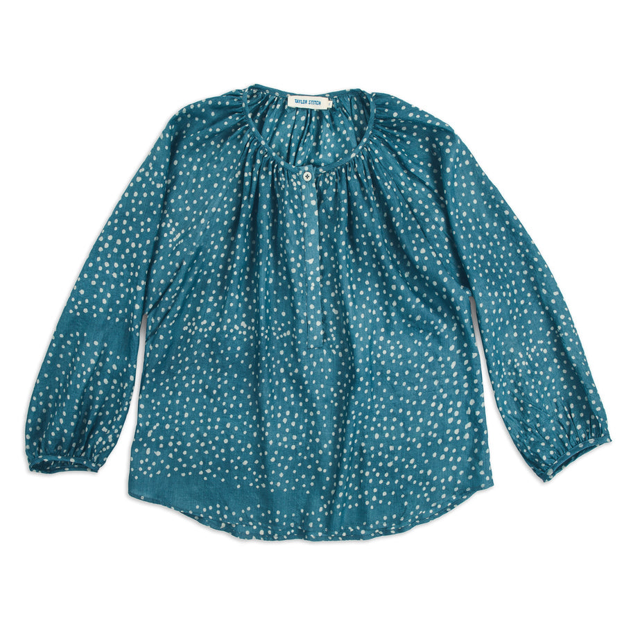 The Orinda Blouse in Dotted Silk Batik