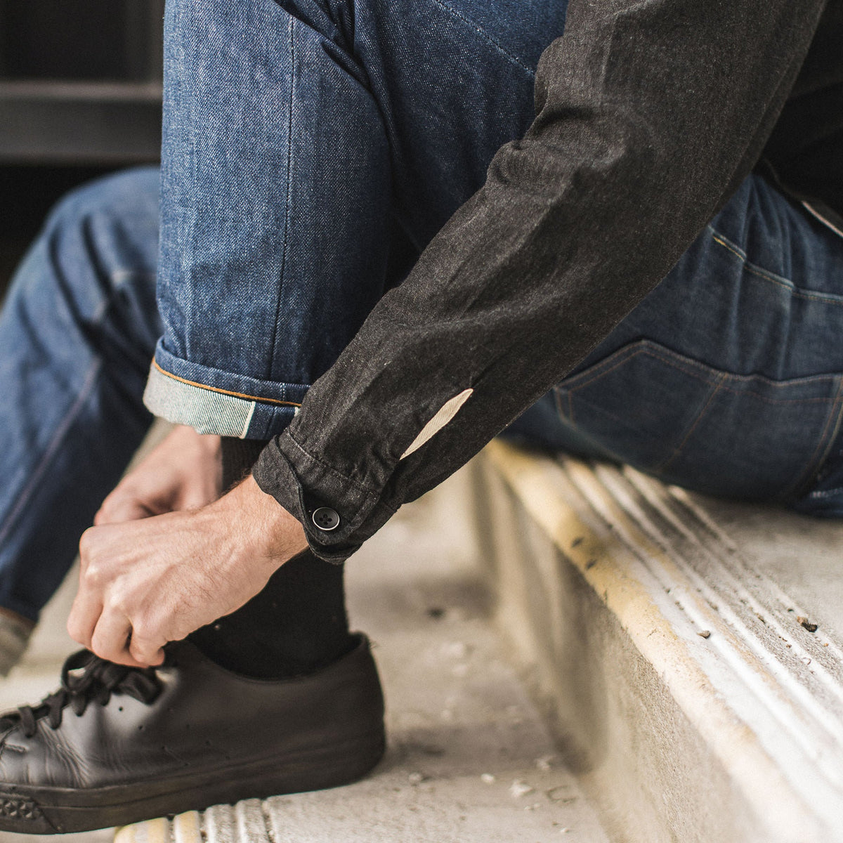 The Utility Shirt in Yoshiwa Black Selvage