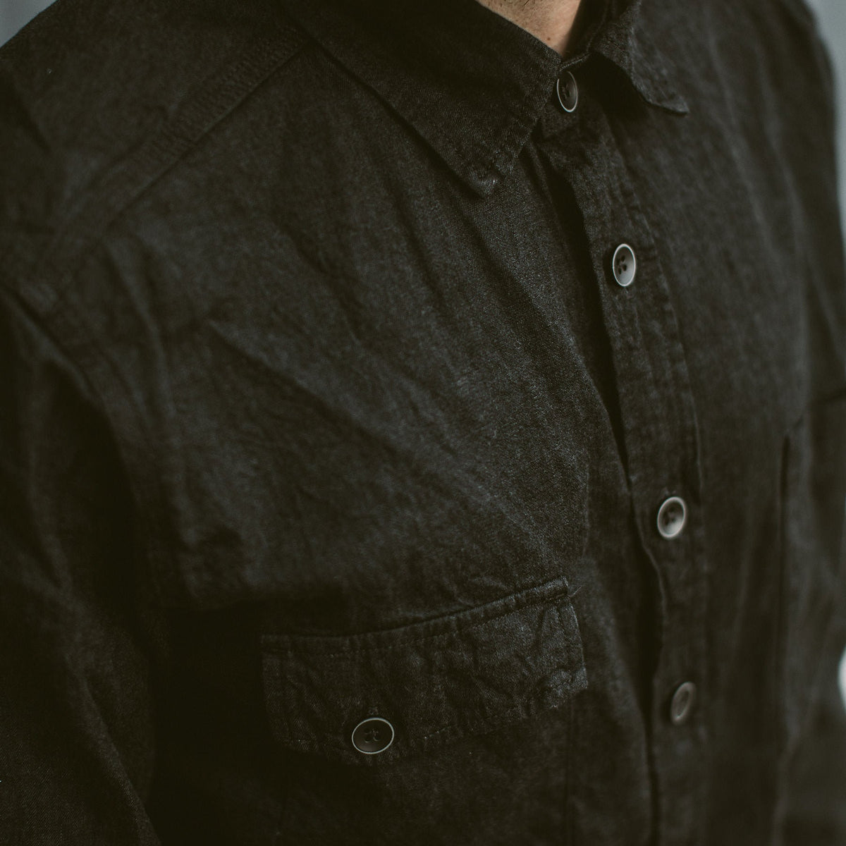 The Utility Shirt in Yoshiwa Black Selvage