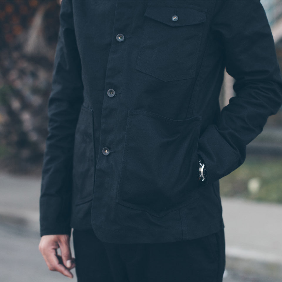 The Project Jacket in Black Water Repellent Canvas