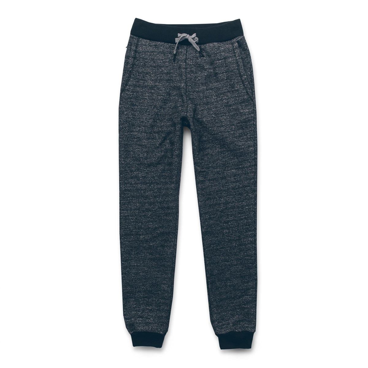 The Travel Pant in Charcoal Fleck Fleece