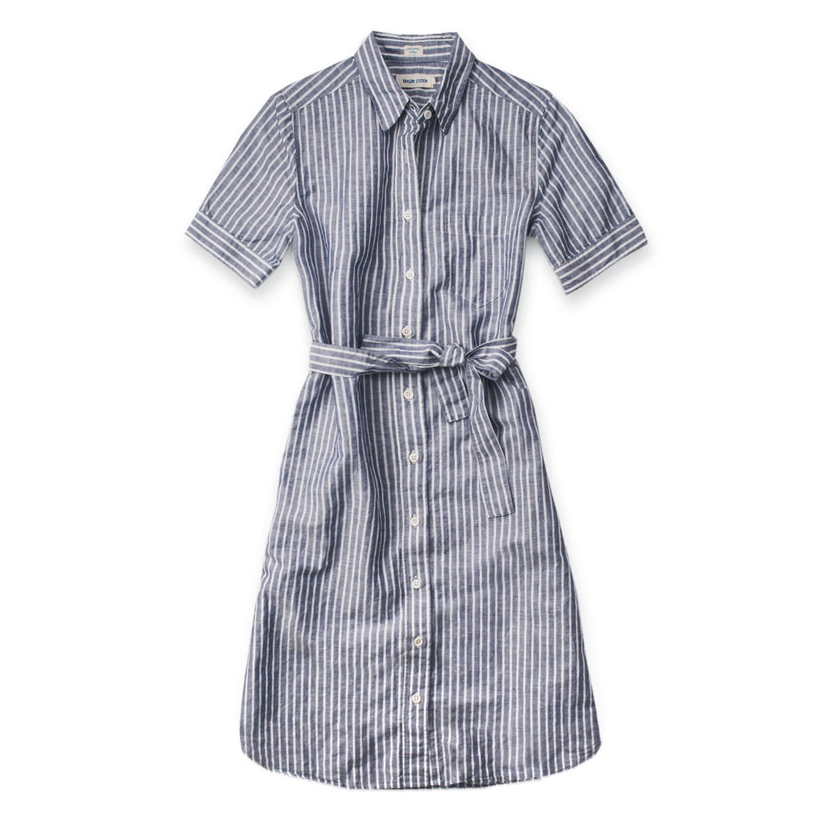 The Riley Dress in Indigo Stripe