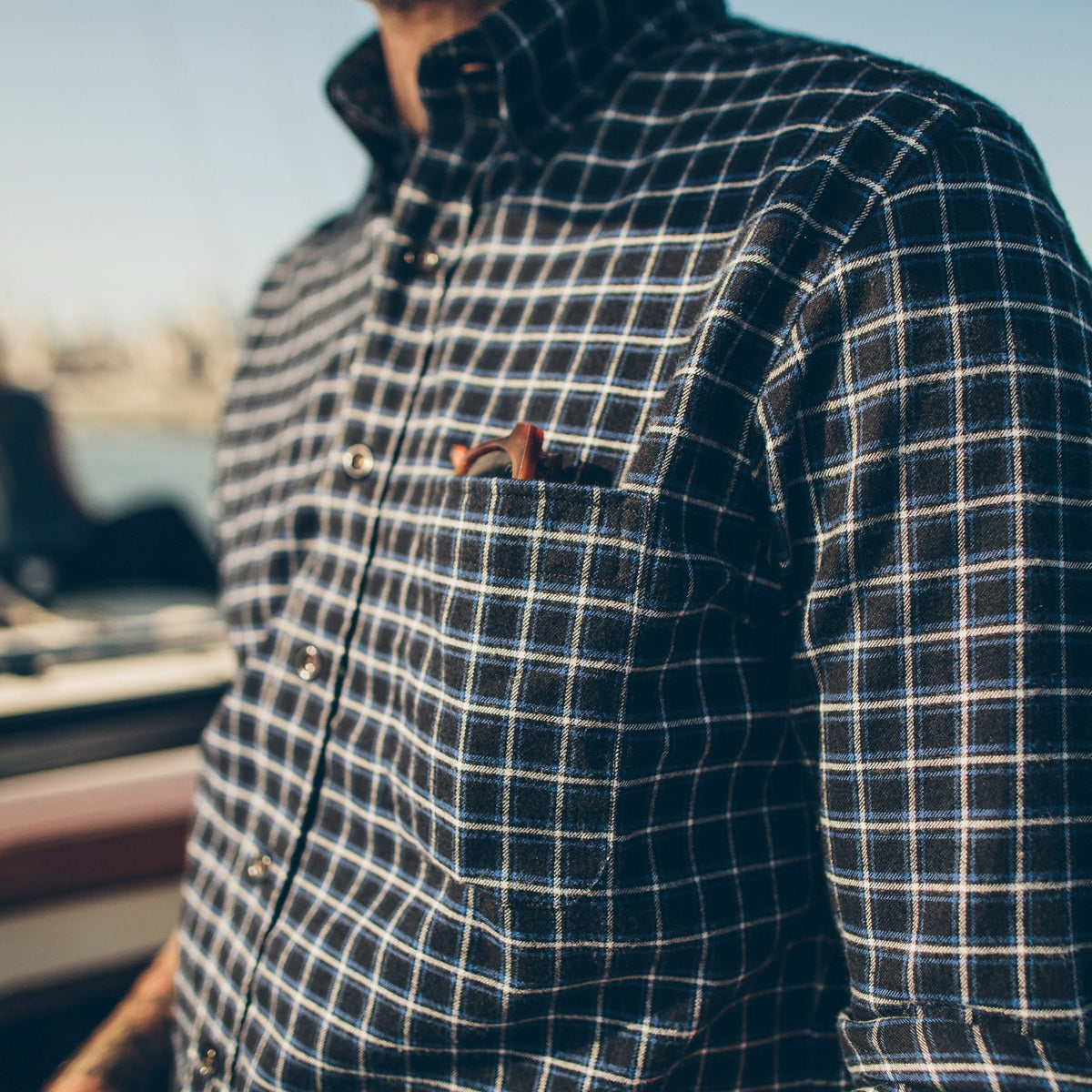 The Jack in Brushed Navy Plaid Flannel