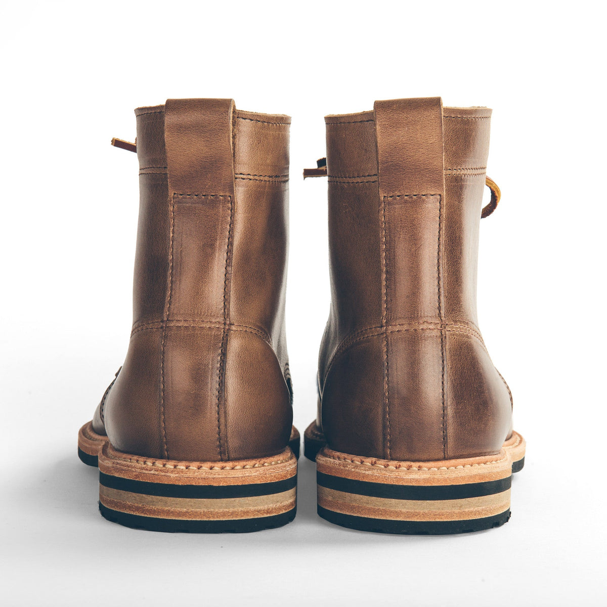The Plain Toe Moto Boot in Natural Chromexcel - Extra Widths