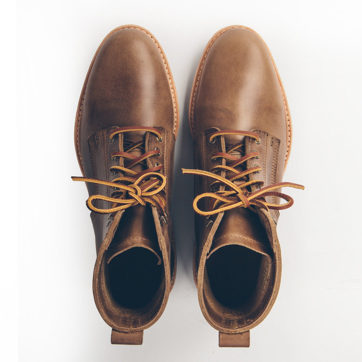 The Plain Toe Moto Boot in Natural Chromexcel