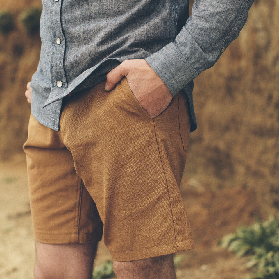 Camel Duck Canvas Camp Shorts