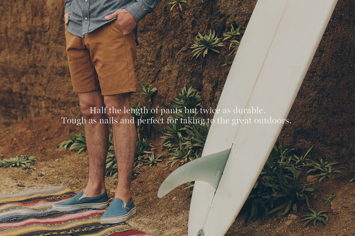 Camel Duck Canvas Camp Shorts