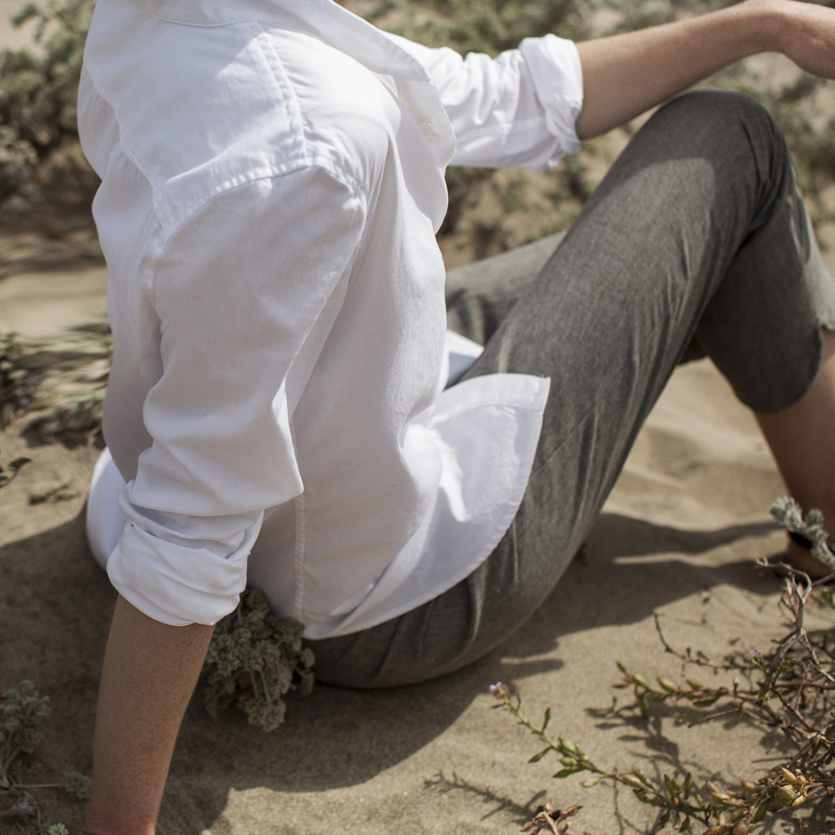 The Caroline in White Pinpoint Oxford