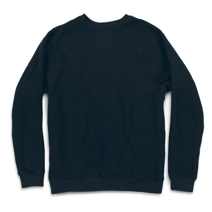 The Merino Crewneck in Black Fleece
