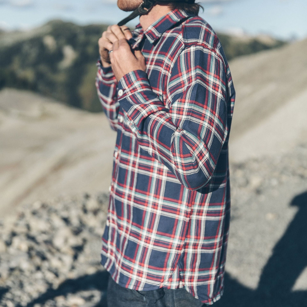 The Triple Needle Moto Utility Shirt in Navy