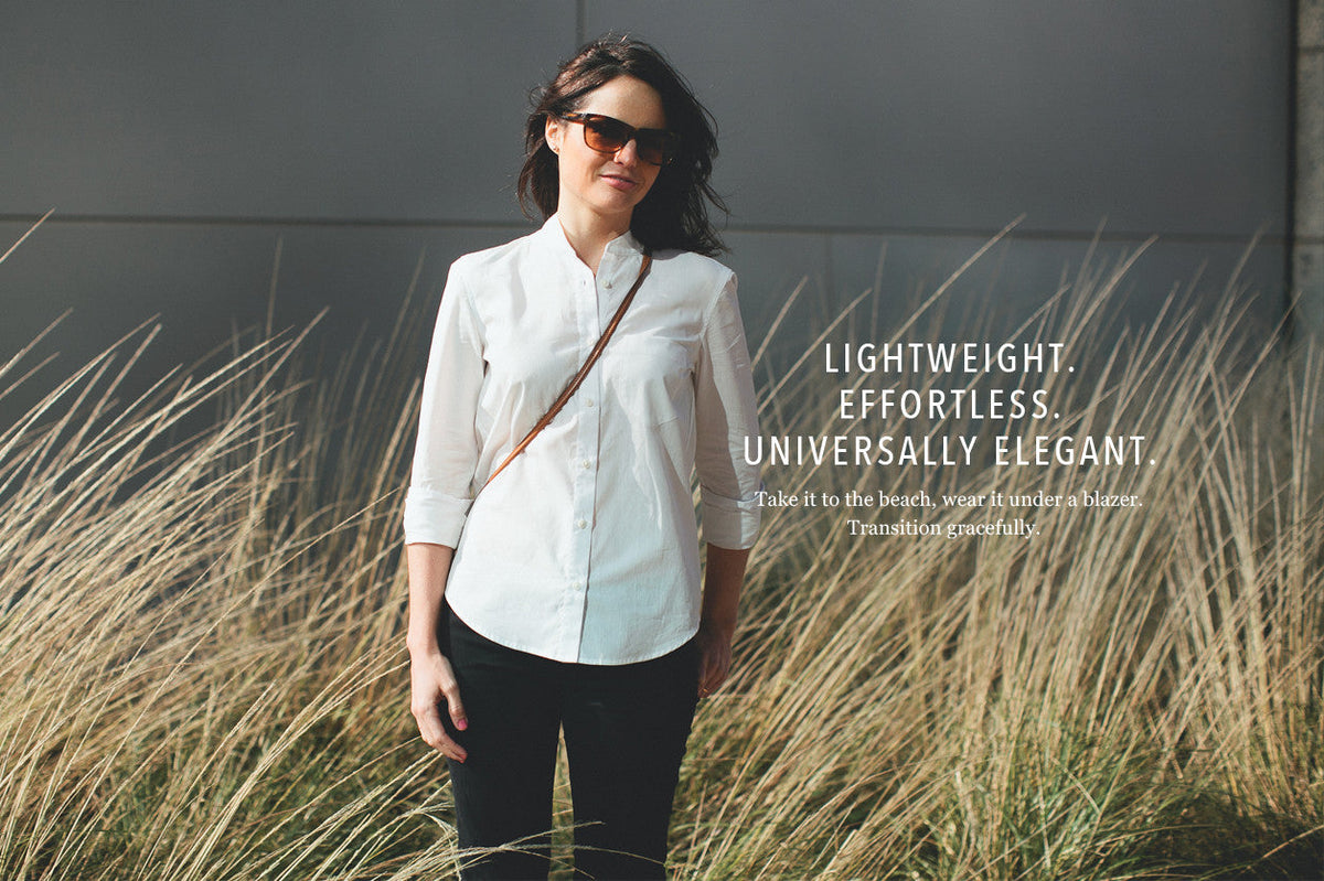 The Caroline in White Chambray