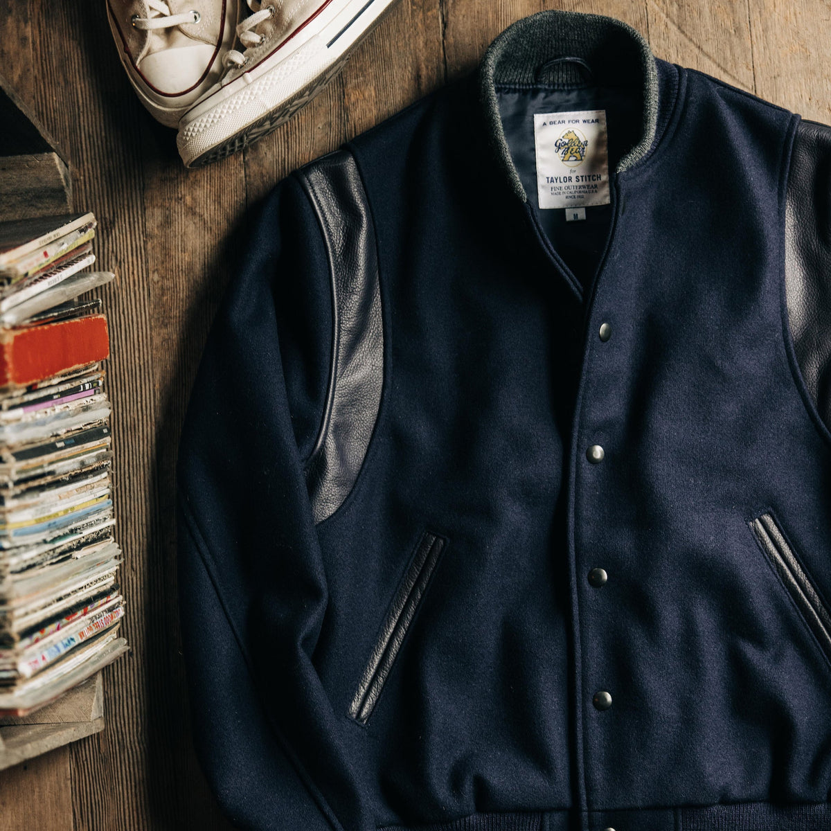 The Golden Bear Snap Bomber in Midnight Wool