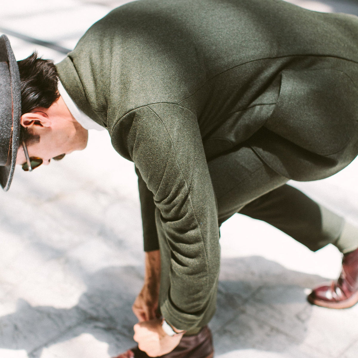The Telegraph Jacket in Olive Wool