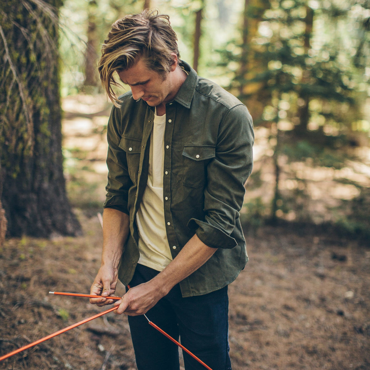 The Glacier Shirt in Olive Twill