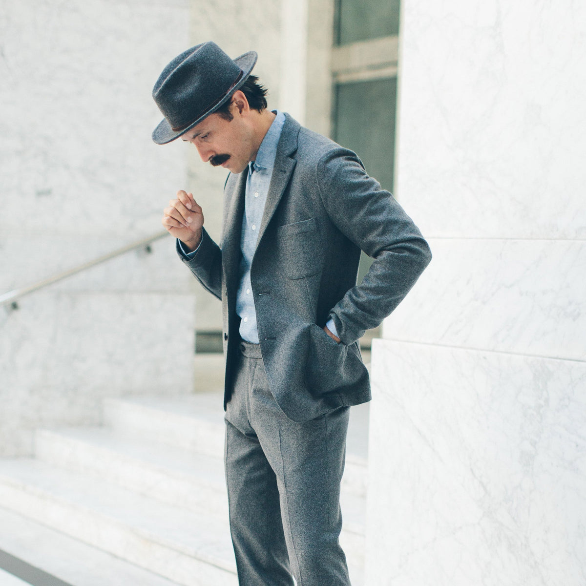 The Telegraph Jacket in Grey Wool