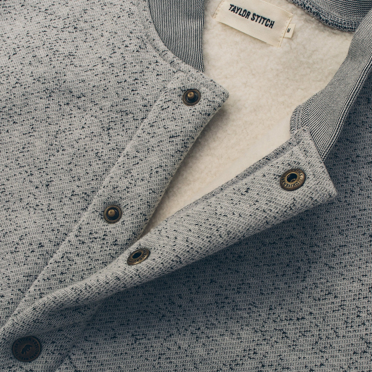 The Bomber in White Fleck Fleece
