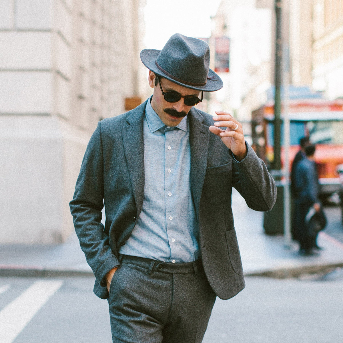 The Luke Fedora in Grey
