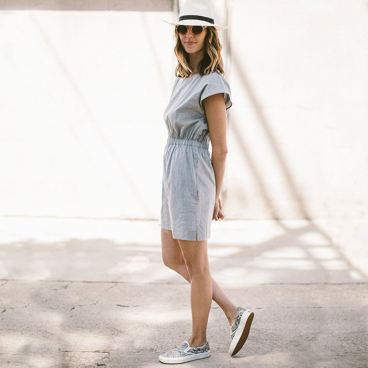 The Mira Dress in Charcoal Cotton