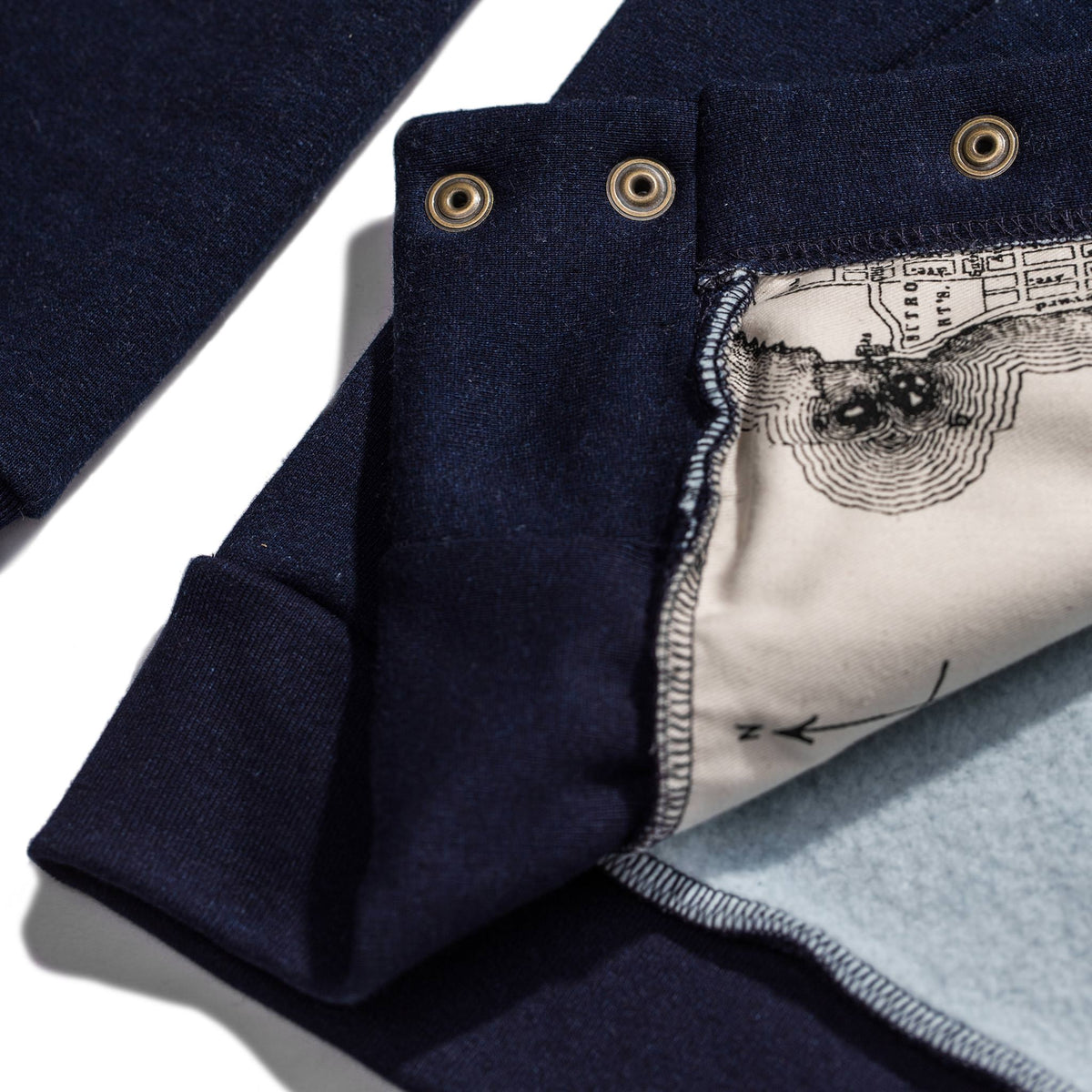 The Bomber in Indigo Fleece