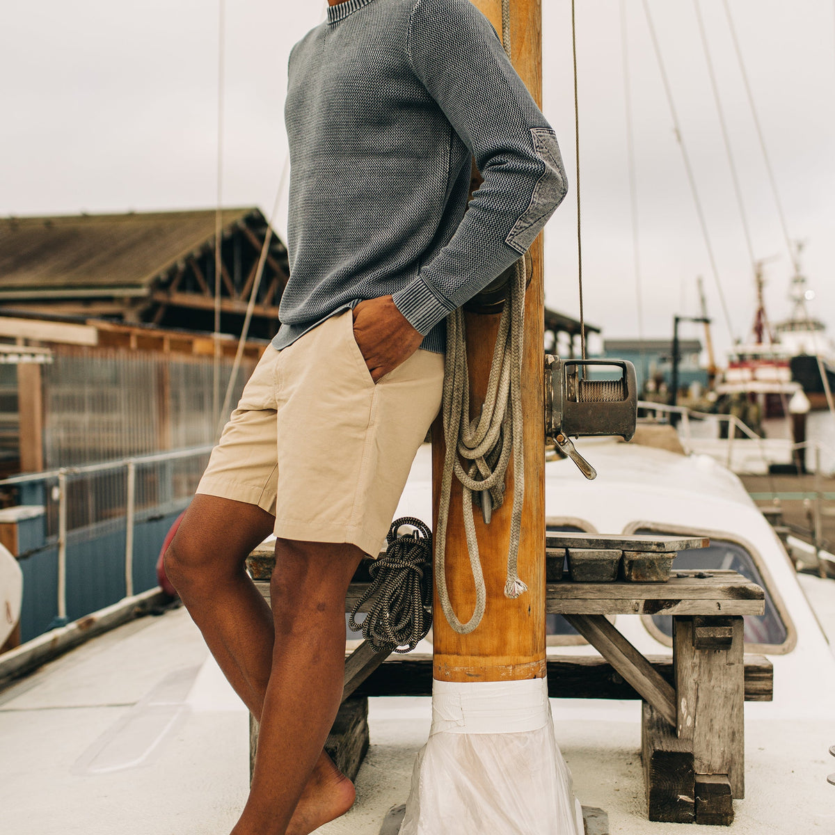 The Morse Short in Sand Linen
