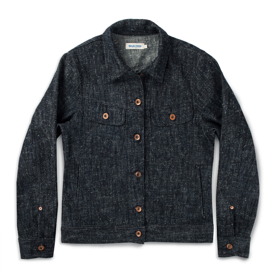 The Pacific Jacket in Indigo Silk Denim