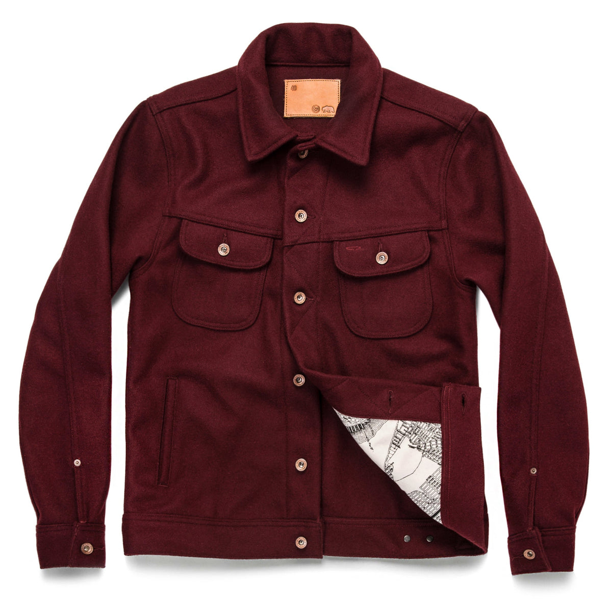 The Long Haul Jacket in Burgundy Melton Wool