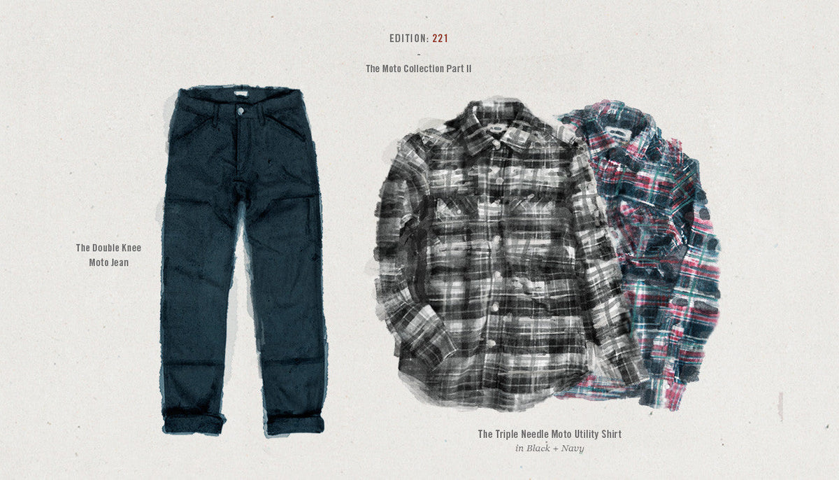 The Triple Needle Moto Utility Shirt in Navy