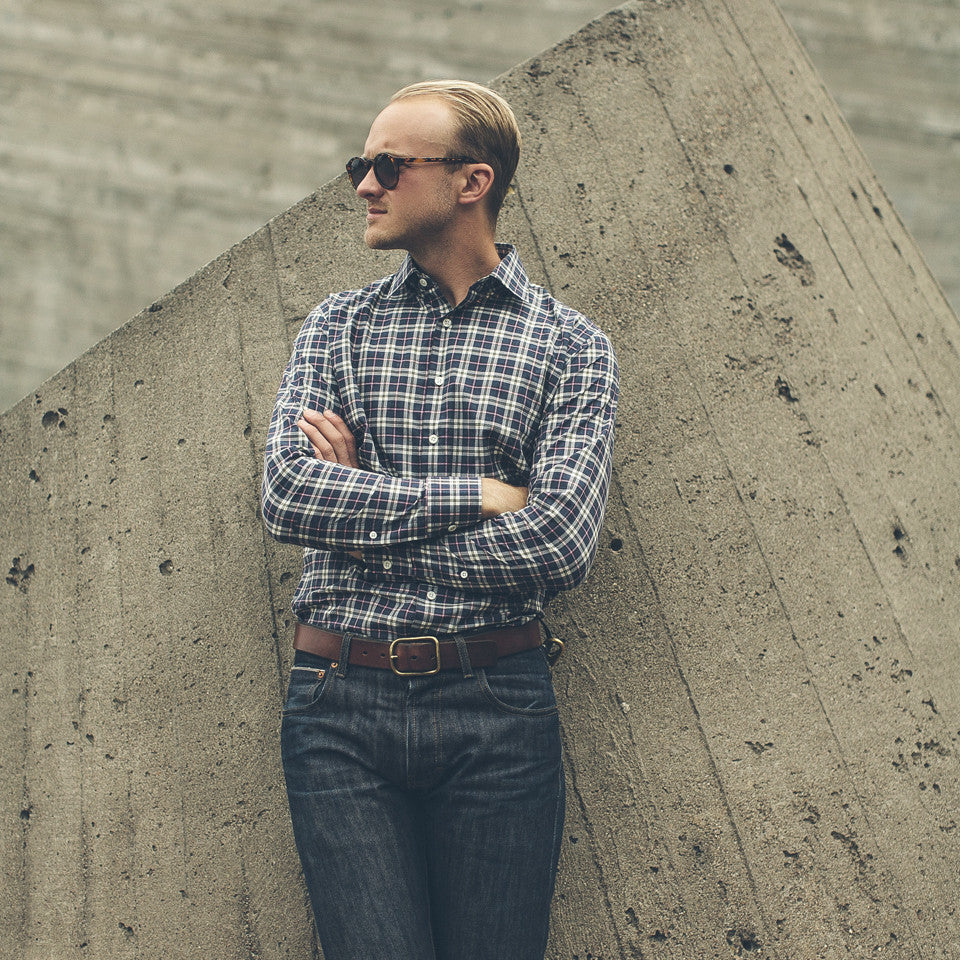 The Hyde in Navy Washed Poplin