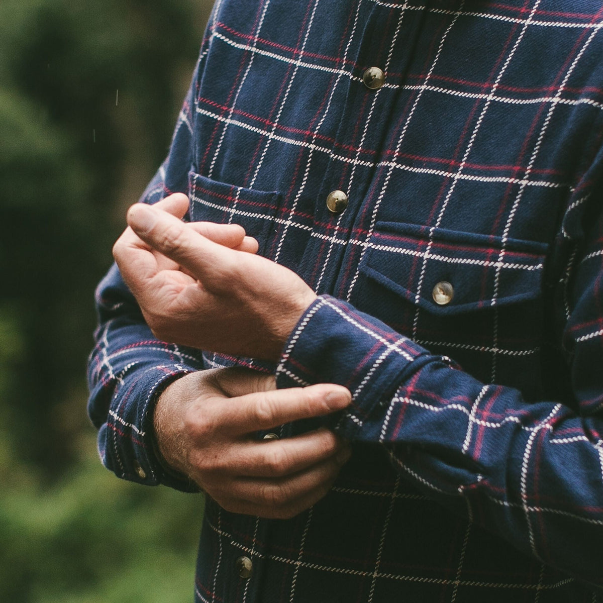 The Crater Shirt in Navy Plaid
