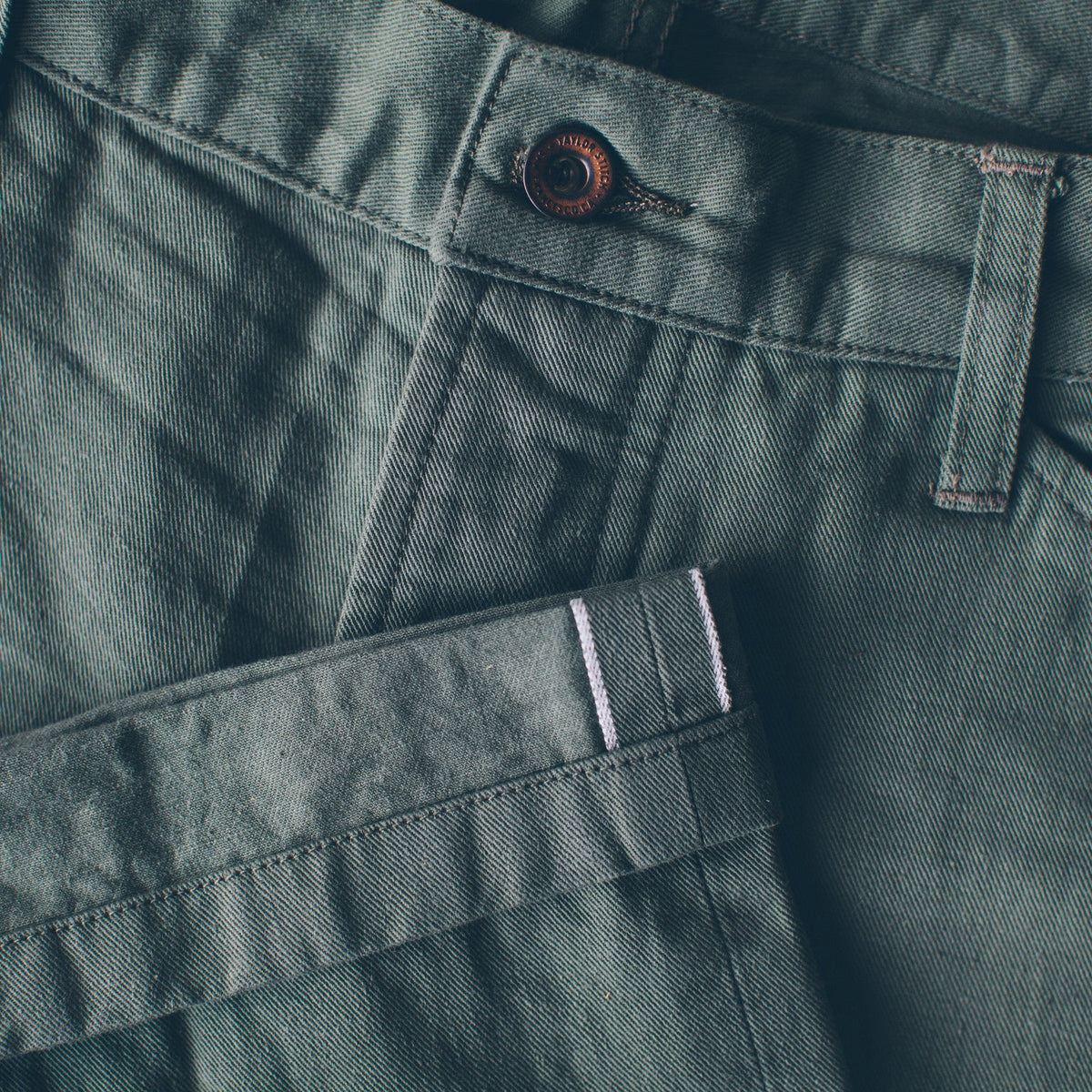 The Camp Pant in Olive Drab Selvage