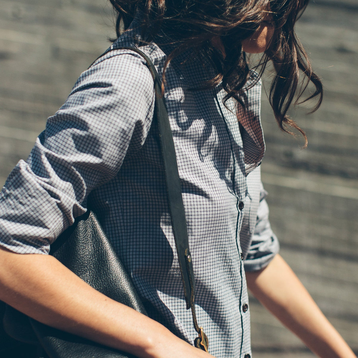 The Piper Shirt in Ash Grey Check