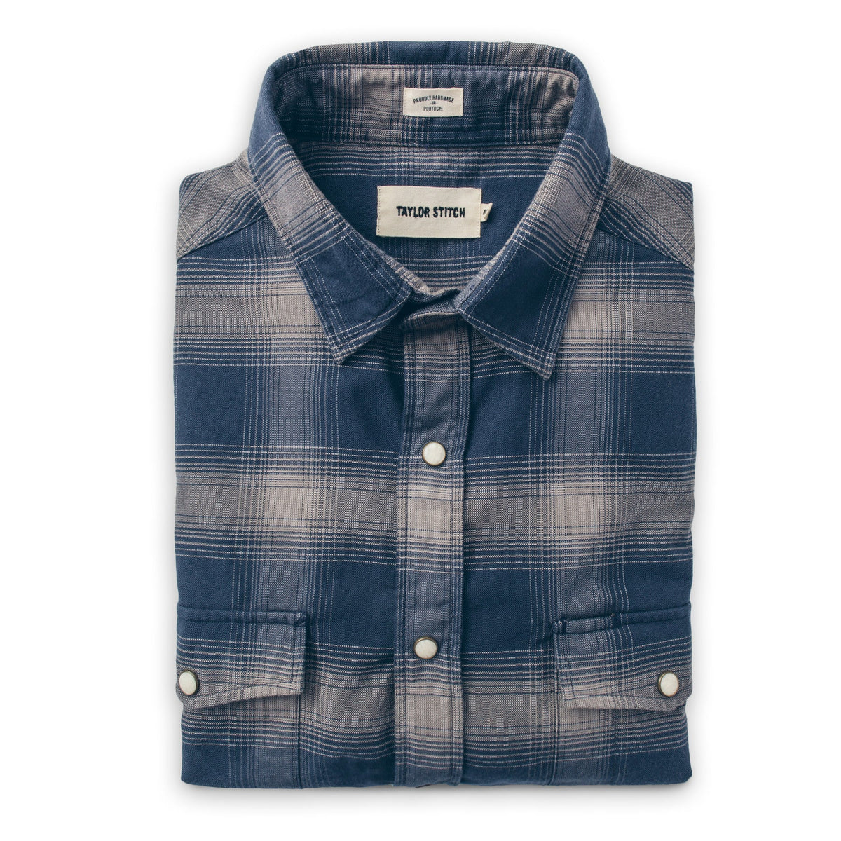 The Glacier Shirt in Navy & Grey Shadow Plaid
