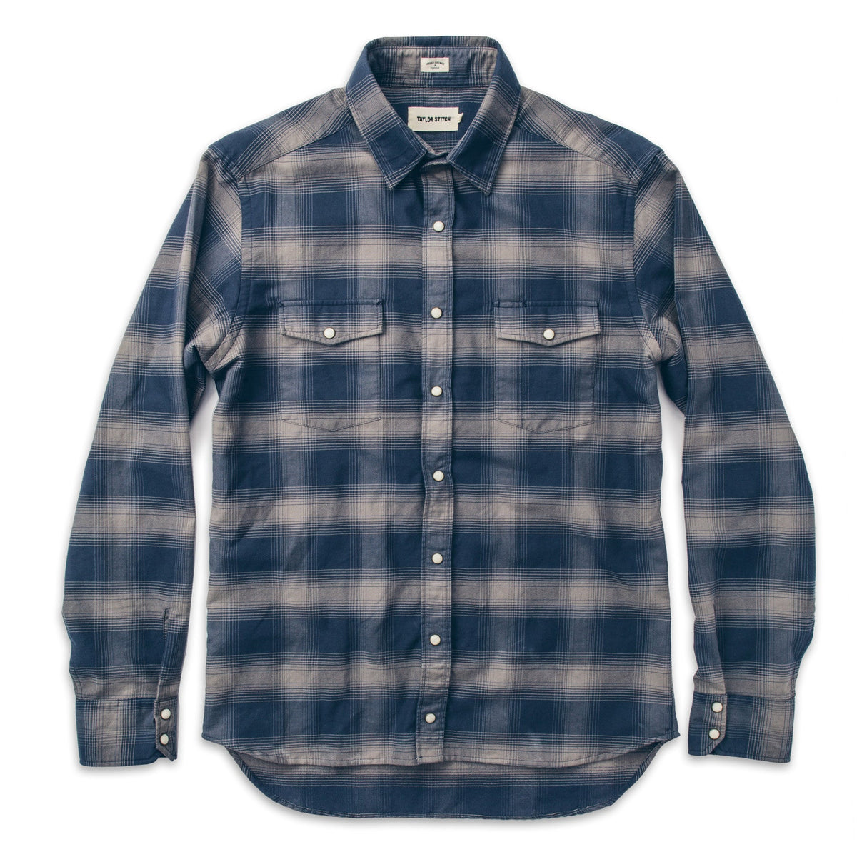 The Glacier Shirt in Navy & Grey Shadow Plaid