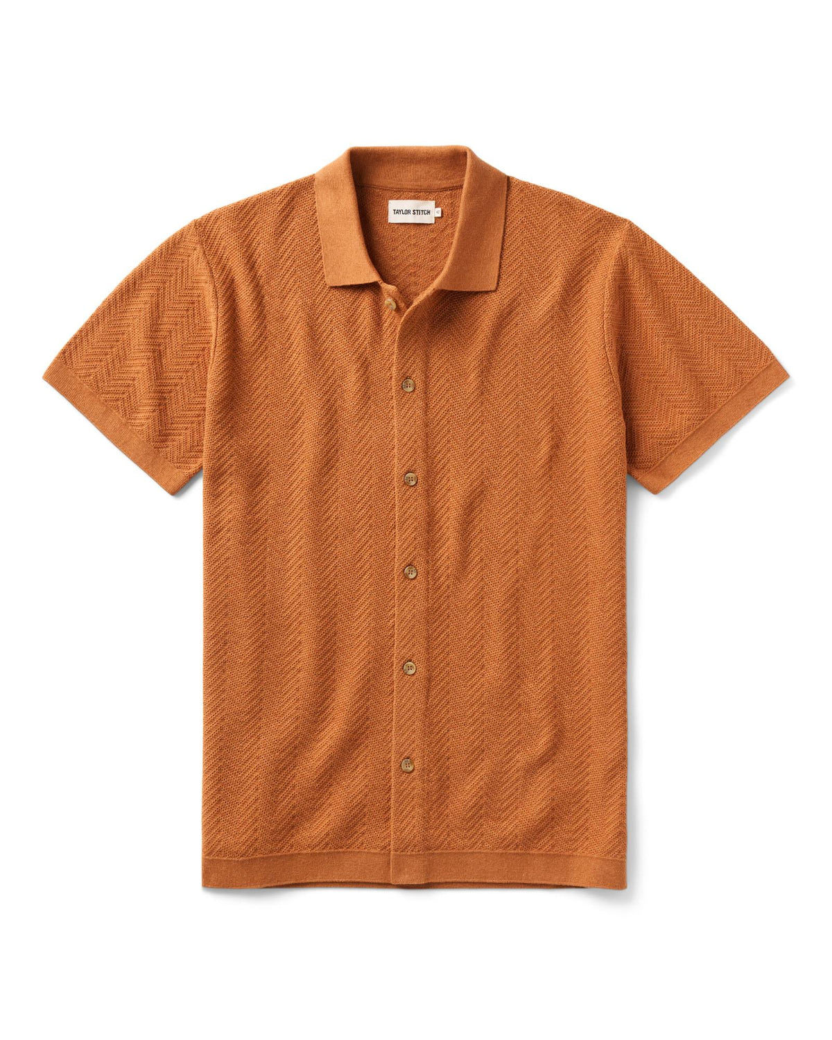The Button Down Polo in Desert Herringbone