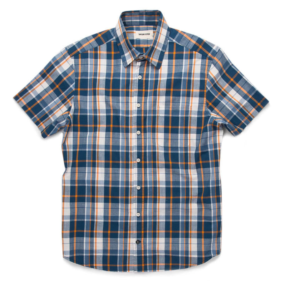 The Short Sleeve California in Blue Madras