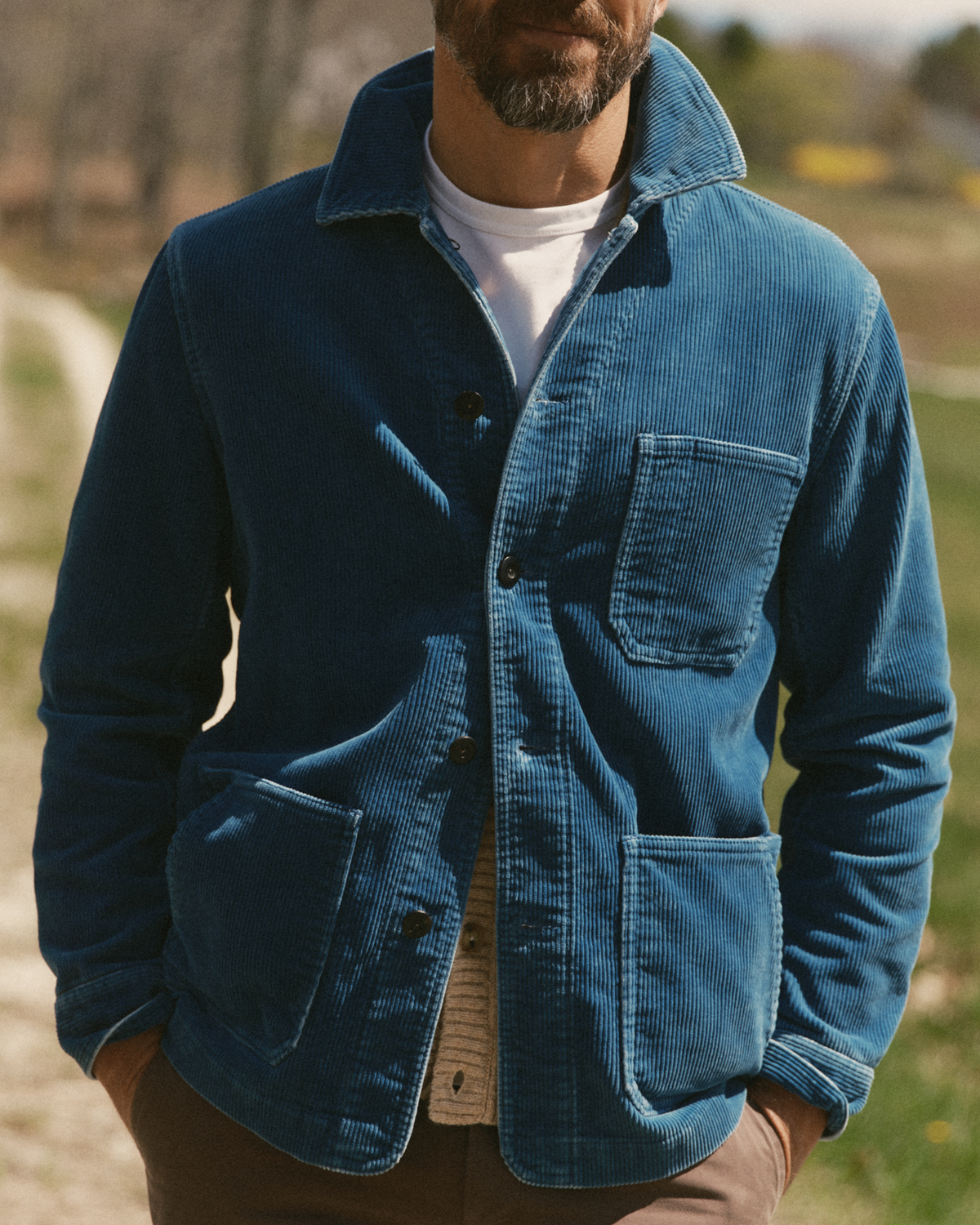 The Ojai Jacket in Washed Indigo Corduroy