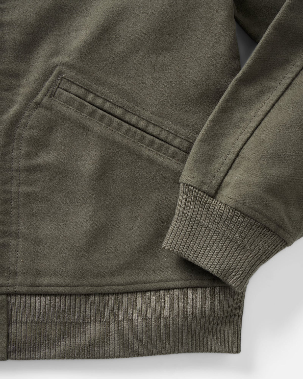 The Clark Bomber in Smoked Olive Moleskin