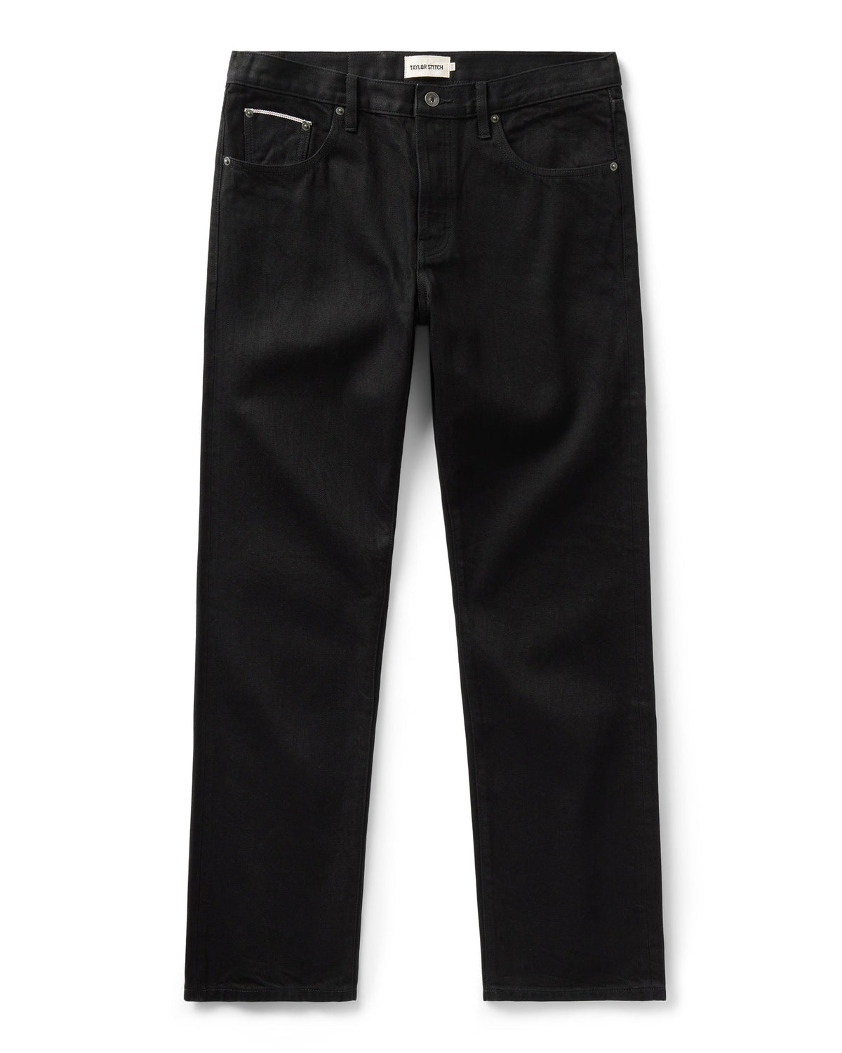 The Straight Jean in Rinsed Black Organic Selvedge