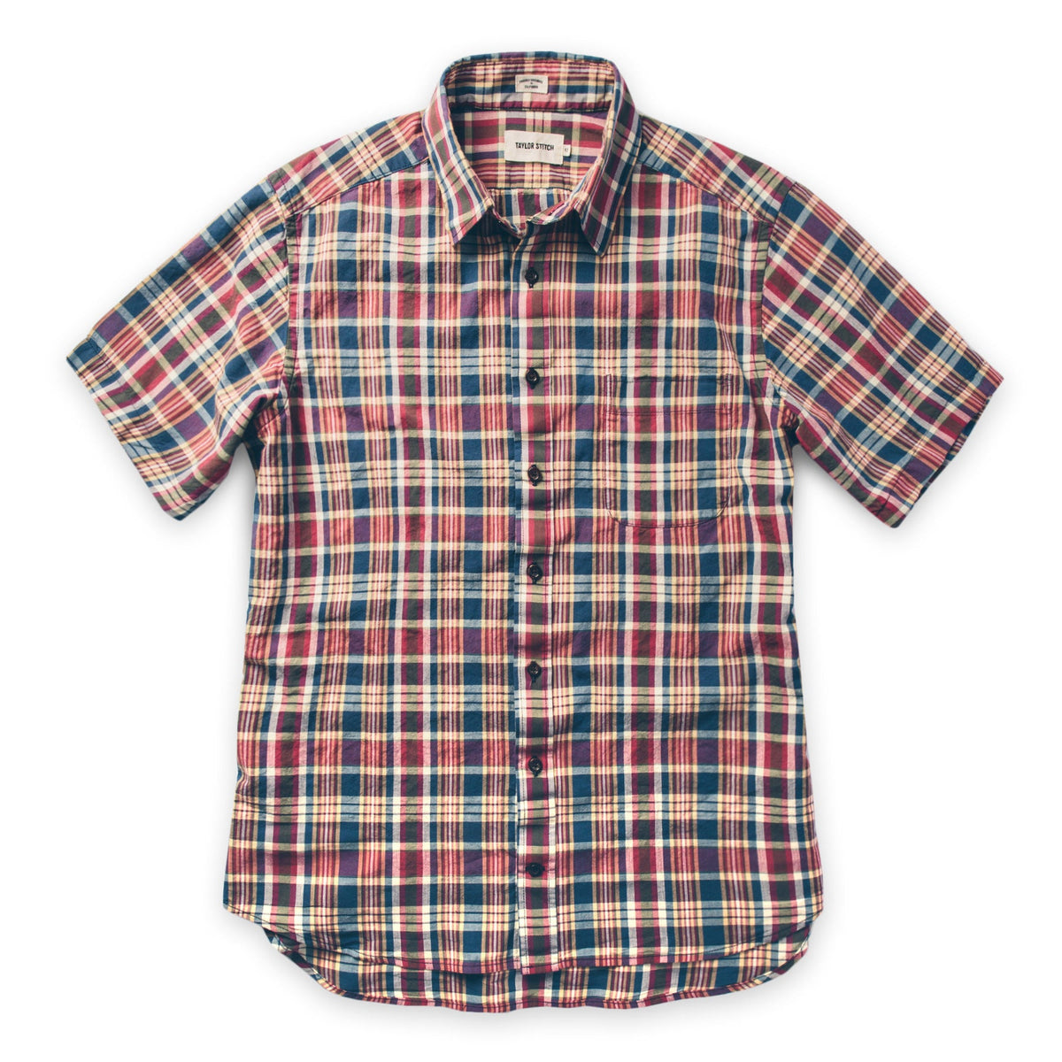 The Short Sleeve California in Red Madras