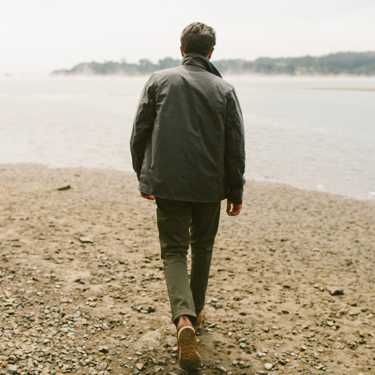 The Rover Jacket in Slate Waxed Canvas