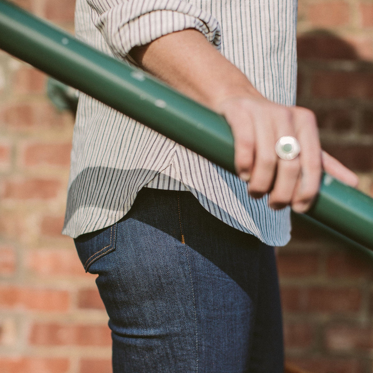 The Edie Popover in French Ticking Stripe