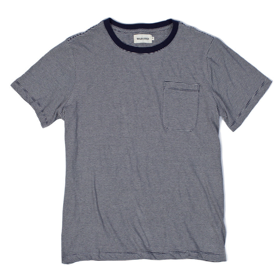 The Crewneck Pocket Tee in Sausalito Stripe
