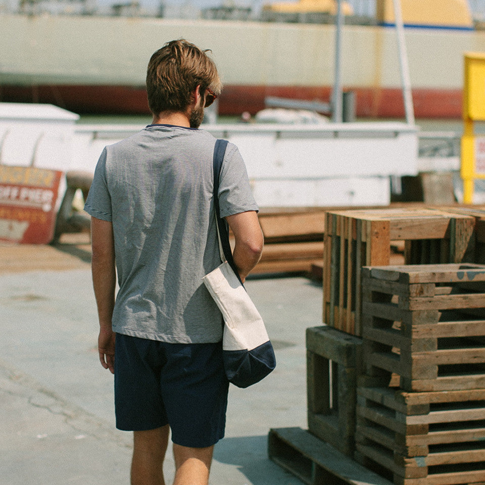The Crewneck Pocket Tee in Sausalito Stripe