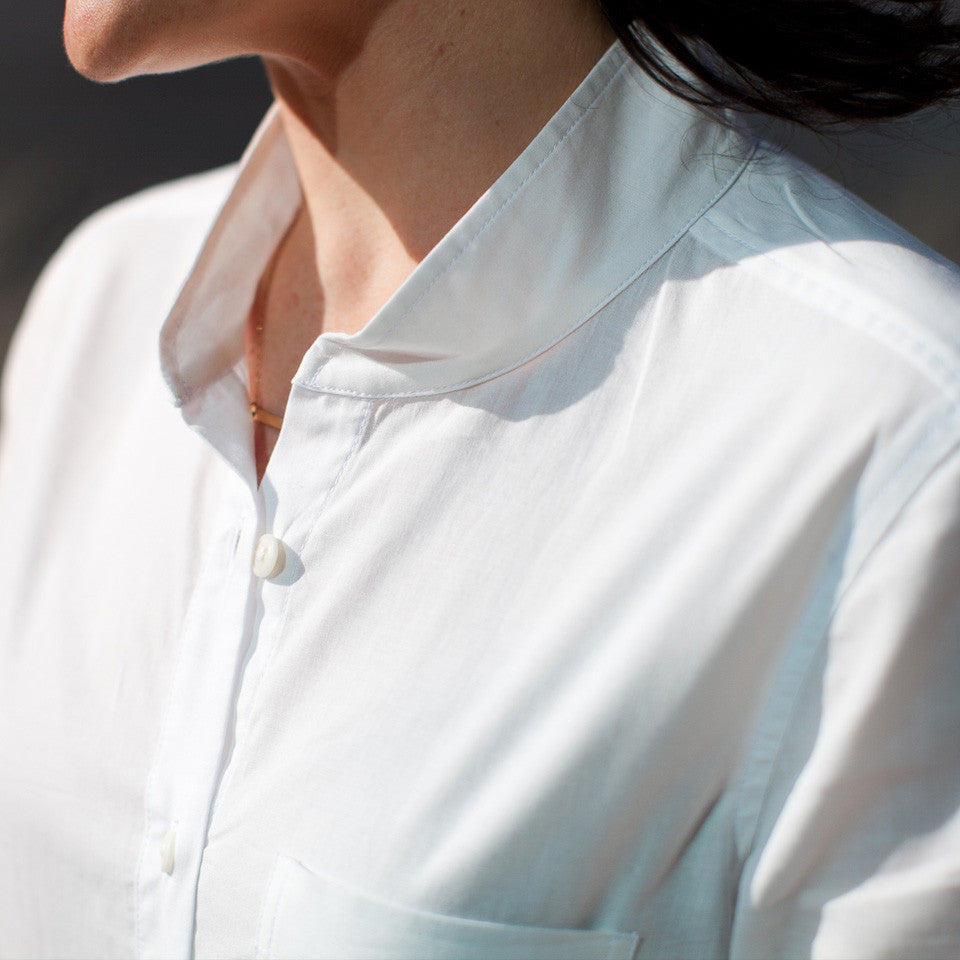 The Caroline in White Chambray