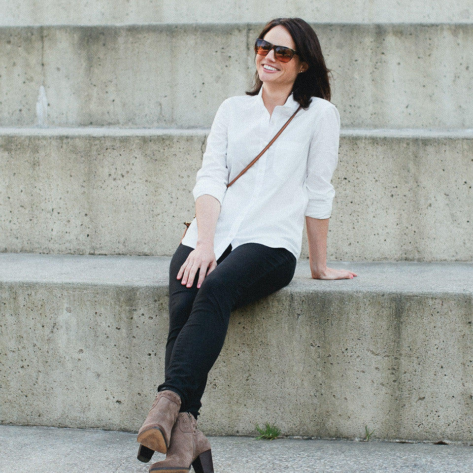 The Caroline in White Chambray
