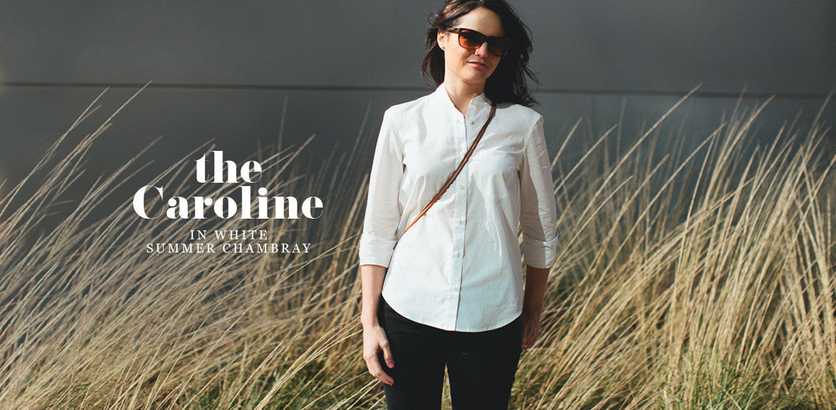 The Caroline in White Chambray
